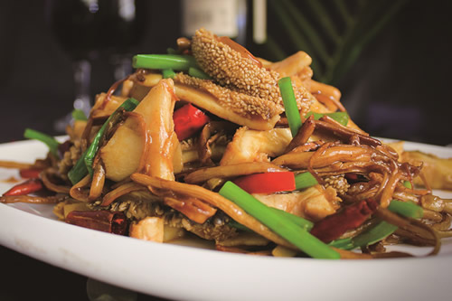 茶樹菇爆牛肚